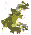 Podíl Bosňáků v Sarajevu podle osídlení 2013