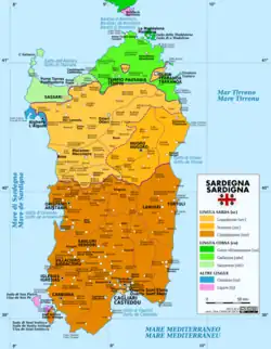 Katalánština na Sardinii (mapa)