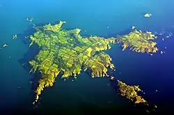 Letecký pohled na ostrov Sark