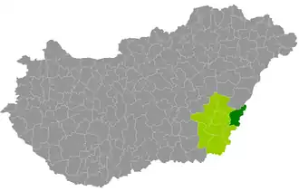 okres Sarkad na mapě Maďarska