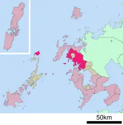 Sasebo na mapě