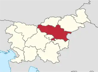 Poloha Savinjského regionu v rámci Slovinska