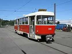 Vlečný vůz Tatra B3 v německém Schwerinu