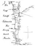 Historické znázornění Zvěřínského jezera (1582)