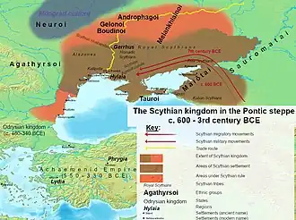 Maximální rozsah Skytského království v Pontské stepi