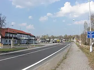 Silnice I/64 na hraničním přechodu Aš
