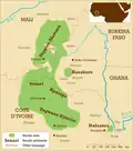 Mapa senufského osídlení