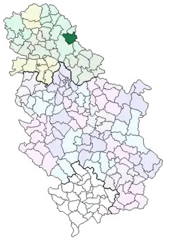 Opština Žitište na mapě