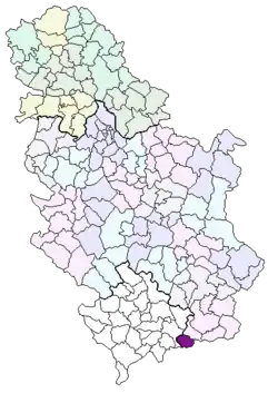 Opština Preševo na mapě