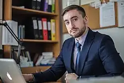 Sergej Babinec na shromáždění proti mučení v Orenburgu v roce 2019