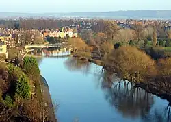 řeka ze zámku Shrewsbury