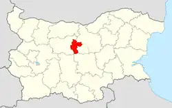 Obština na mapě Bulharska