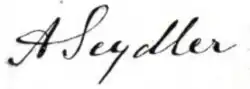 PhDr. Augustin Jan Bedřich Seydler – podpis
