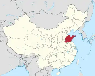 Provincie Šan-tung na mapě