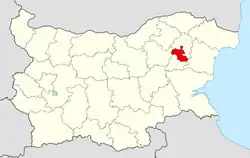 Obština na mapě Bulharska