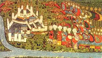 Osmanská miniatura obléhání Bělehradu v roce 1456