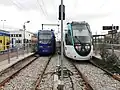 Siemens Avanto a Alstom Citadis ve stanici Bondy