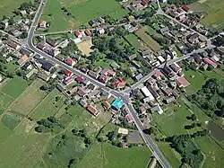 Letecký pohled na Sieraków Śląski.