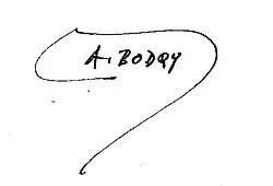 Alex Bodry, podpis