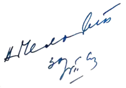 Vladimir Nikolajevič Čelomej – podpis