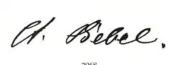 August Bebel, podpis