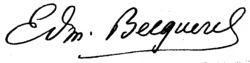 Alexandre Edmond Becquerel – podpis