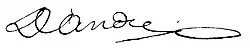 Antoine Balthazar Joseph, baron d'André – podpis