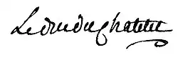 Louis Marie Florent du Châtelet, podpis
