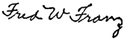 Frederick William Franz – podpis