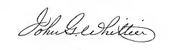 John Greenleaf Whittier – podpis