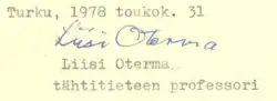 Liisi Otermaová – podpis