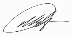Michail Vladimirovič Děgťarjov, podpis