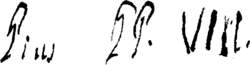 Podpis: Pius VIII.