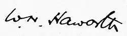 Sir Walter Norman Haworth – podpis