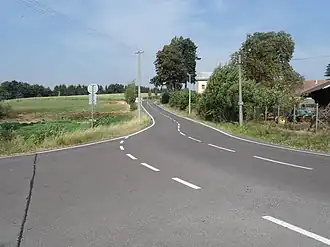 Odbočka do obce ze silnice II/340