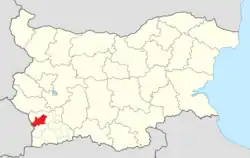 Obština na mapě Bulharska