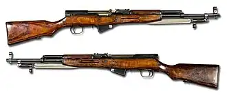 SKS-45 ze sbírky muzea ve Stockholmu