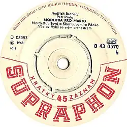 Etiketa singlu „Modlitba pro Martu“ z roku 1968