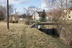 Skalský potok v intravilánu obce Skály
