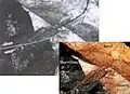 V dolním rohu je fotografie monazitu z píseckého pegmatitu U Nového rybníka. Monazit narůstá na tektonickou prasklinu v berylu. Stáří monazitu bylo určeno metodou U-Pb na přibližně 330 milionů let. Beryl obsahuje hypotetické kavitační lamely a jeho stáří tak může být značně odlišné, například až archaické, od stáří monazitu. V horním rohu je snímek tektonického nákresu.