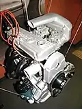 Motor Š 720/1500 s dvojitým karburátorem ve Škoda Auto Muzeu