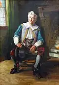 Jan rytíř Skramlík - Šlechtic s lulkou u krbu