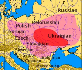 Mapa rozšíření jazyka