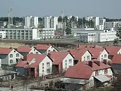 Centrum města a čtvrť rodinných domků