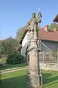 Sloup se sochou svatého Floriána ve Střevači