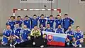 Mistrovství Evropy kněží ve futsalu v Michalovcích, 2016. J. Ondovčák dole první zleva.