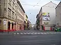 Ulice Vltavská v pohledu od Nádražní ulice