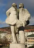 Tančící dvojice, pískovec, 1988, Meziboří