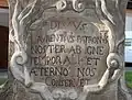 Detail chronogramu na soše svatého Vavřince