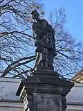 Socha svatého Jana Nepomuckého v Chrasti - stav v roce 2025